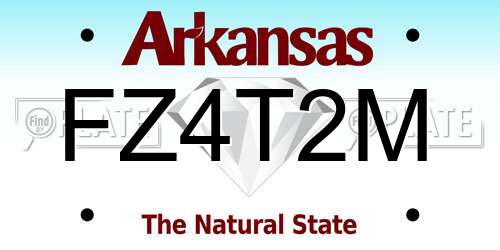 FZ4T2M Arkansas License Plate