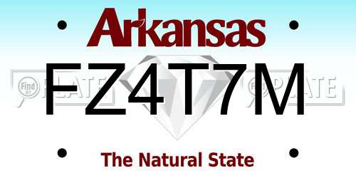 FZ4T7M Arkansas License Plate
