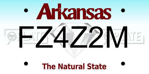 FZ4Z2M Arkansas License Plate