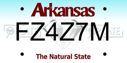 FZ4Z7M Arkansas License Plate