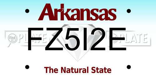 FZ5I2E Arkansas License Plate