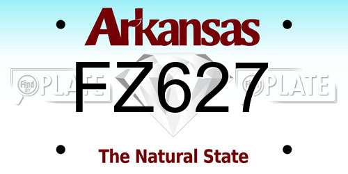 FZ627 Arkansas License Plate