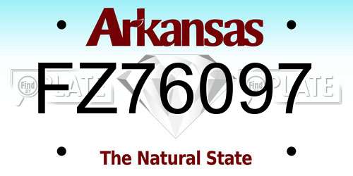 FZ76097 Arkansas License Plate