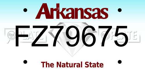 FZ79675 Arkansas License Plate