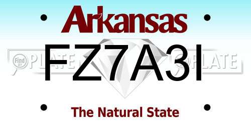 FZ7A3I Arkansas License Plate