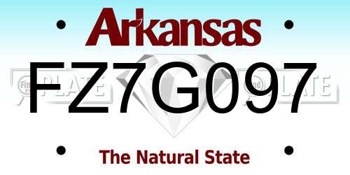 FZ7G097 Arkansas License Plate