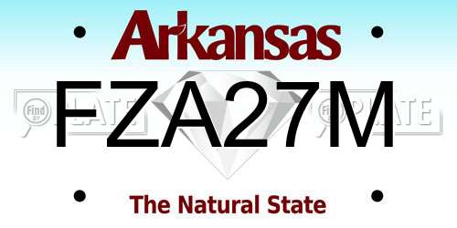 FZA27M Arkansas License Plate
