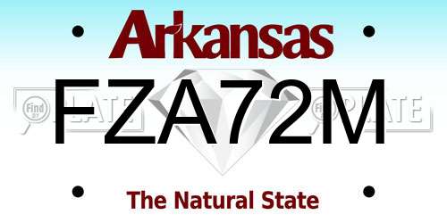 FZA72M Arkansas License Plate