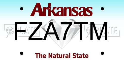 FZA7TM Arkansas License Plate
