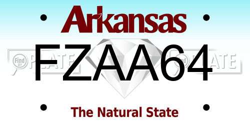 FZAA64 Arkansas License Plate