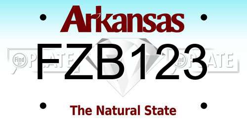 FZB123 Arkansas License Plate