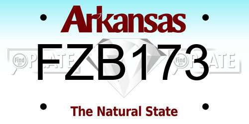 FZB173 Arkansas License Plate
