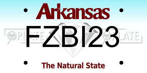 FZBI23 Arkansas License Plate