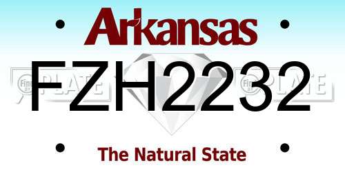 FZH2232 Arkansas License Plate