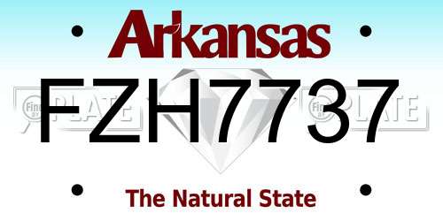 FZH7737 Arkansas License Plate