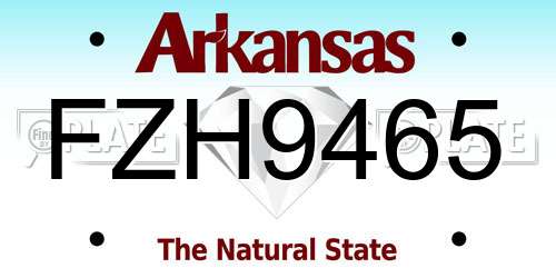 FZH9465 Arkansas License Plate