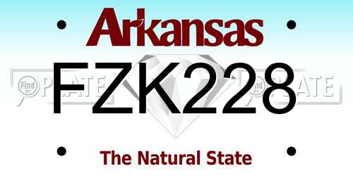 FZK228 Arkansas License Plate