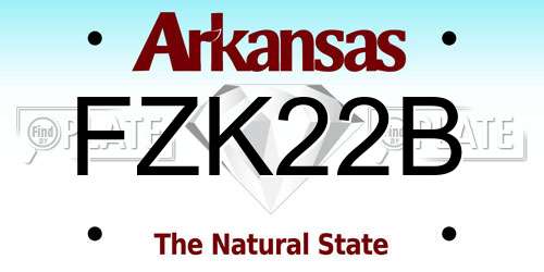 FZK22B Arkansas License Plate