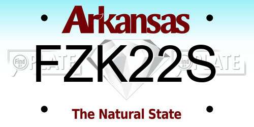 FZK22S Arkansas License Plate