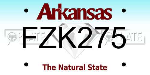 FZK275 Arkansas License Plate