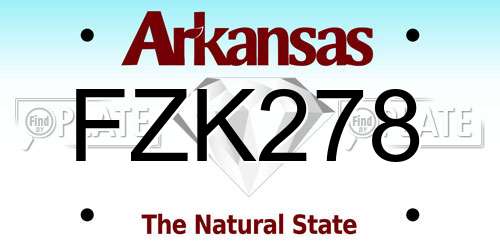 FZK278 Arkansas License Plate