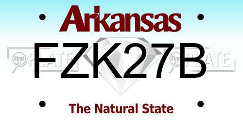 FZK27B Arkansas License Plate