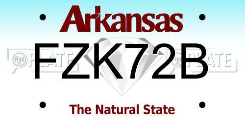 FZK72B Arkansas License Plate