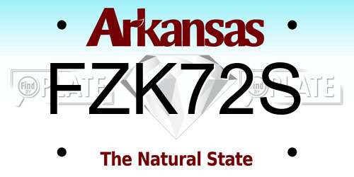 FZK72S Arkansas License Plate