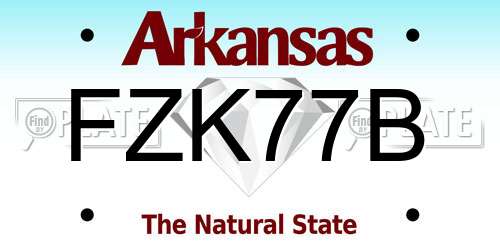 FZK77B Arkansas License Plate