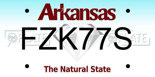 FZK77S Arkansas License Plate