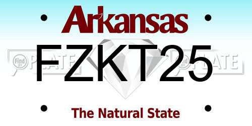 FZKT25 Arkansas License Plate