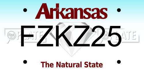 FZKZ25 Arkansas License Plate