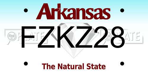 FZKZ28 Arkansas License Plate