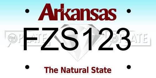 FZS123 Arkansas License Plate