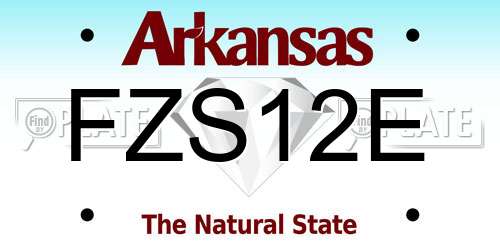 FZS12E Arkansas License Plate