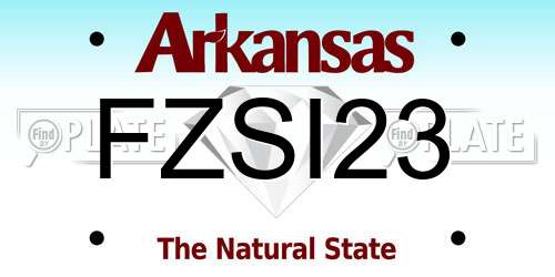 FZSI23 Arkansas License Plate