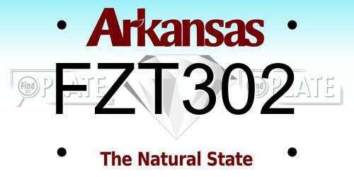 FZT302 Arkansas License Plate