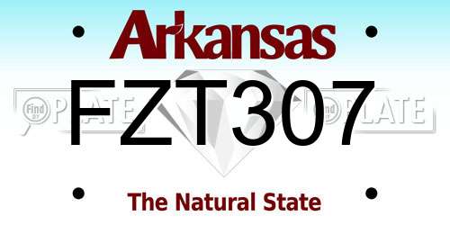 FZT307 Arkansas License Plate