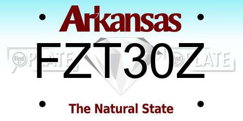 FZT30Z Arkansas License Plate