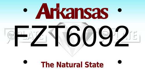 FZT6092 Arkansas License Plate
