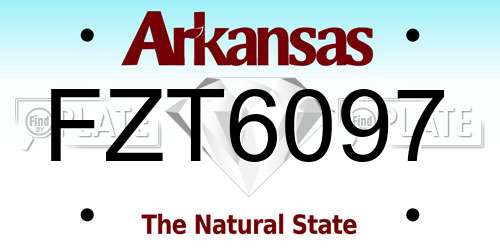 FZT6097 Arkansas License Plate