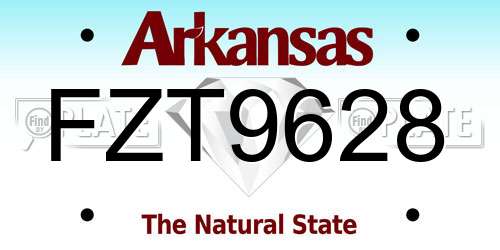 FZT9628 Arkansas License Plate