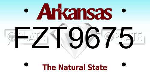 FZT9675 Arkansas License Plate