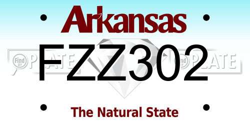 FZZ302 Arkansas License Plate