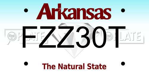 FZZ30T Arkansas License Plate