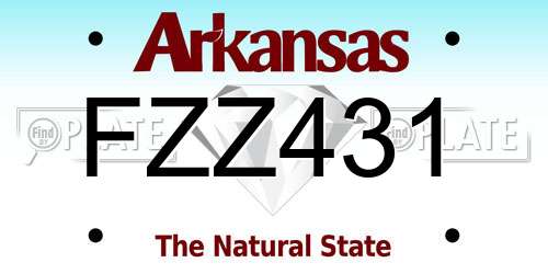 FZZ431 Arkansas License Plate
