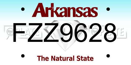 FZZ9628 Arkansas License Plate