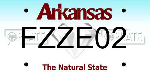 FZZE02 Arkansas License Plate