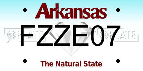 FZZE07 Arkansas License Plate