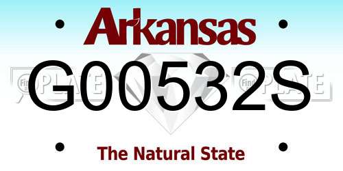 G00532S Arkansas License Plate